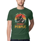 Men's I Ride So I Don't Choke People Motorcycle Biker  Design Printed T-Shirt