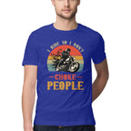 Men's I Ride So I Don't Choke People Motorcycle Biker  Design Printed T-Shirt