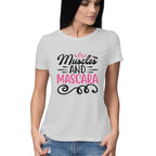 Women's Muscles and Mascara Design Printed T-Shirt