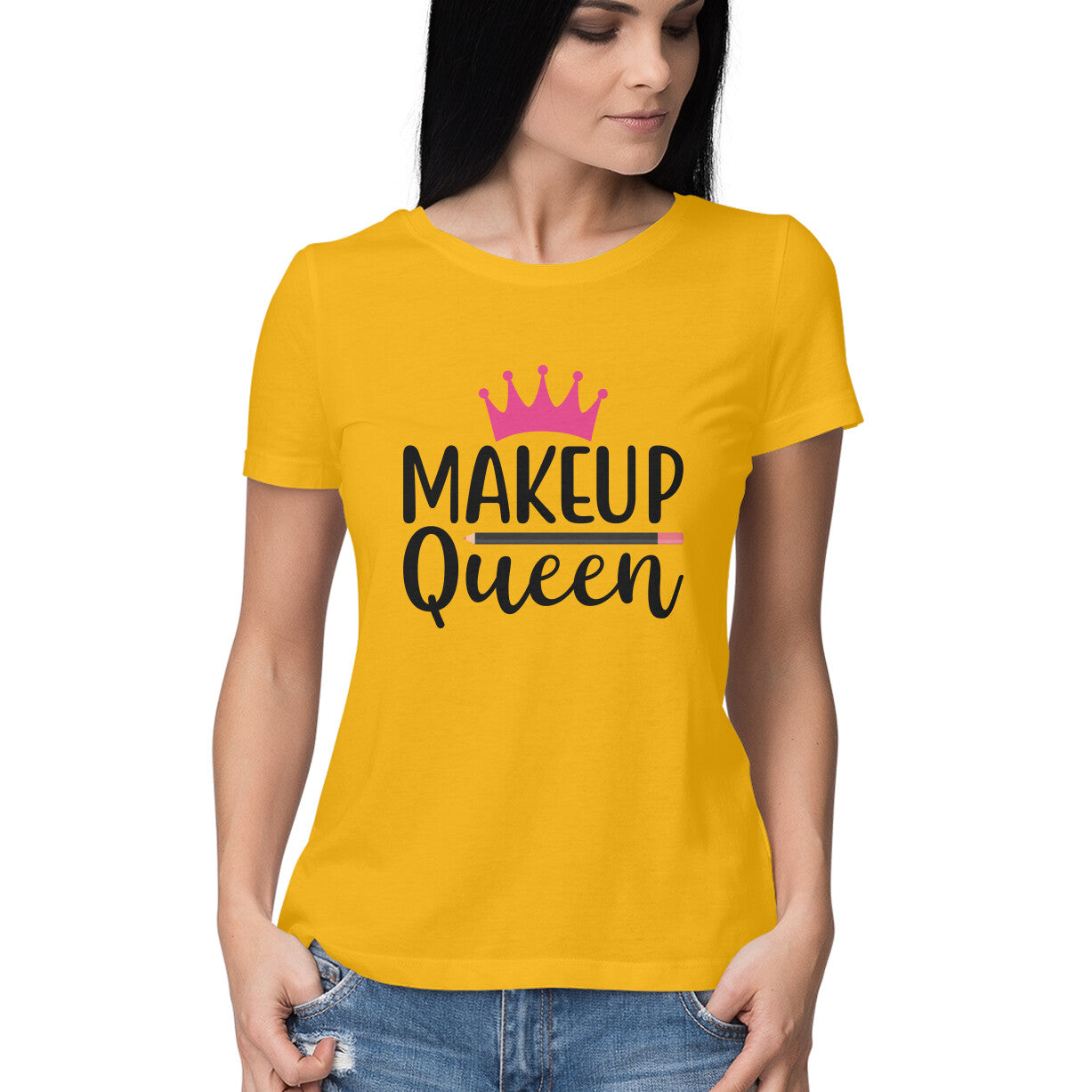 Women's Makeup Queen Design Printed T-Shirt