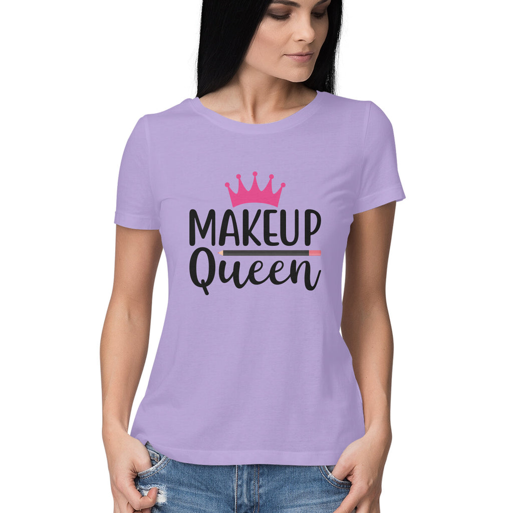 Women's Makeup Queen Design Printed T-Shirt