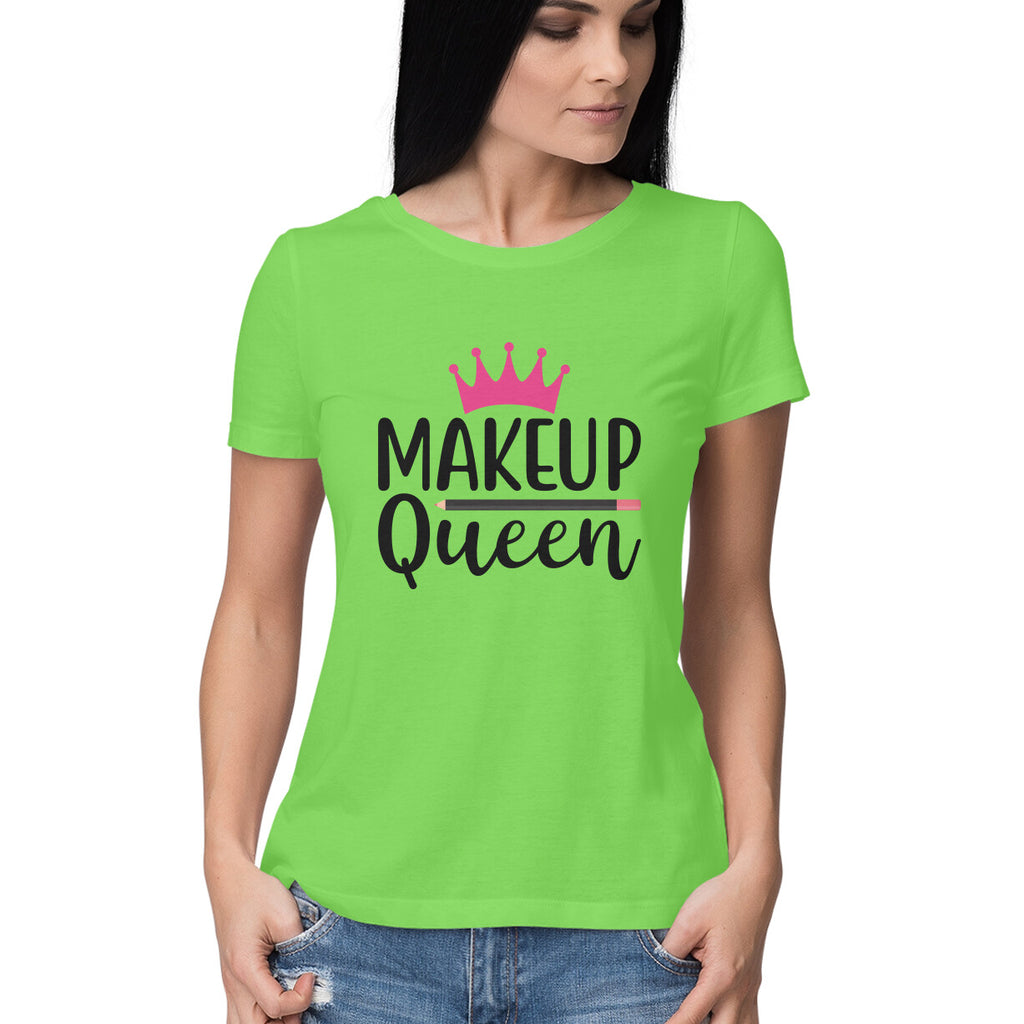 Women's Makeup Queen Design Printed T-Shirt