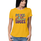 Women's Peace Love &amp; Dancing Shoes Graphics Printed T-Shirt