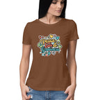 Women's Peace Love Grooviness Graphics Printed T-Shirt