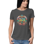 Women's Orbiting In Love Graphics Printed T-Shirt