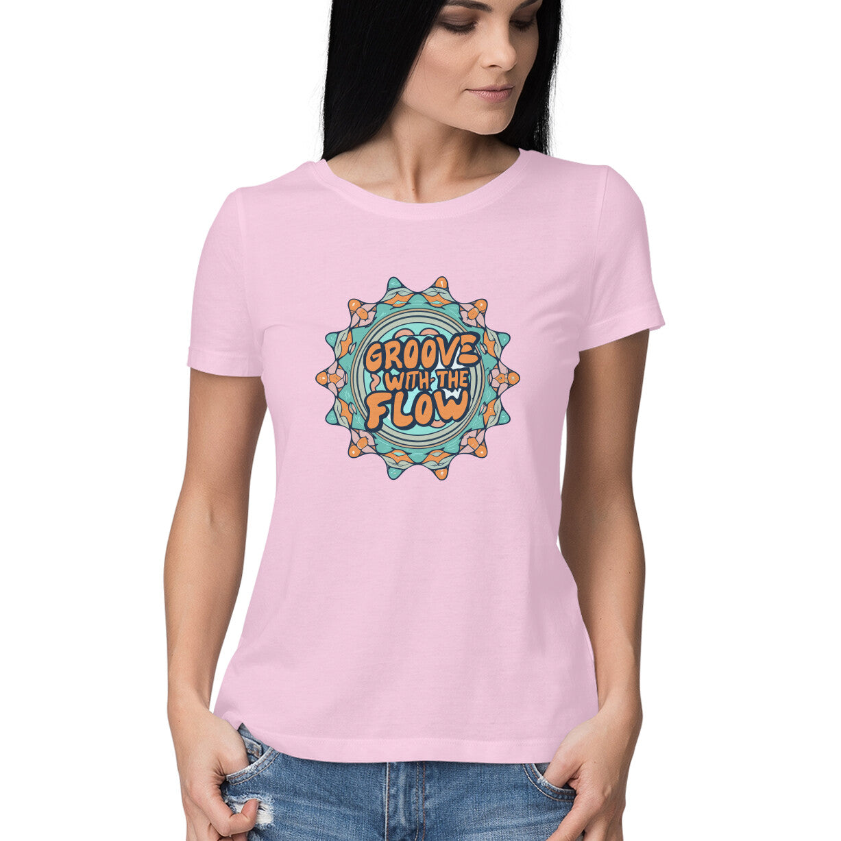 Women's Groove With The Flow Graphics Printed T-Shirt