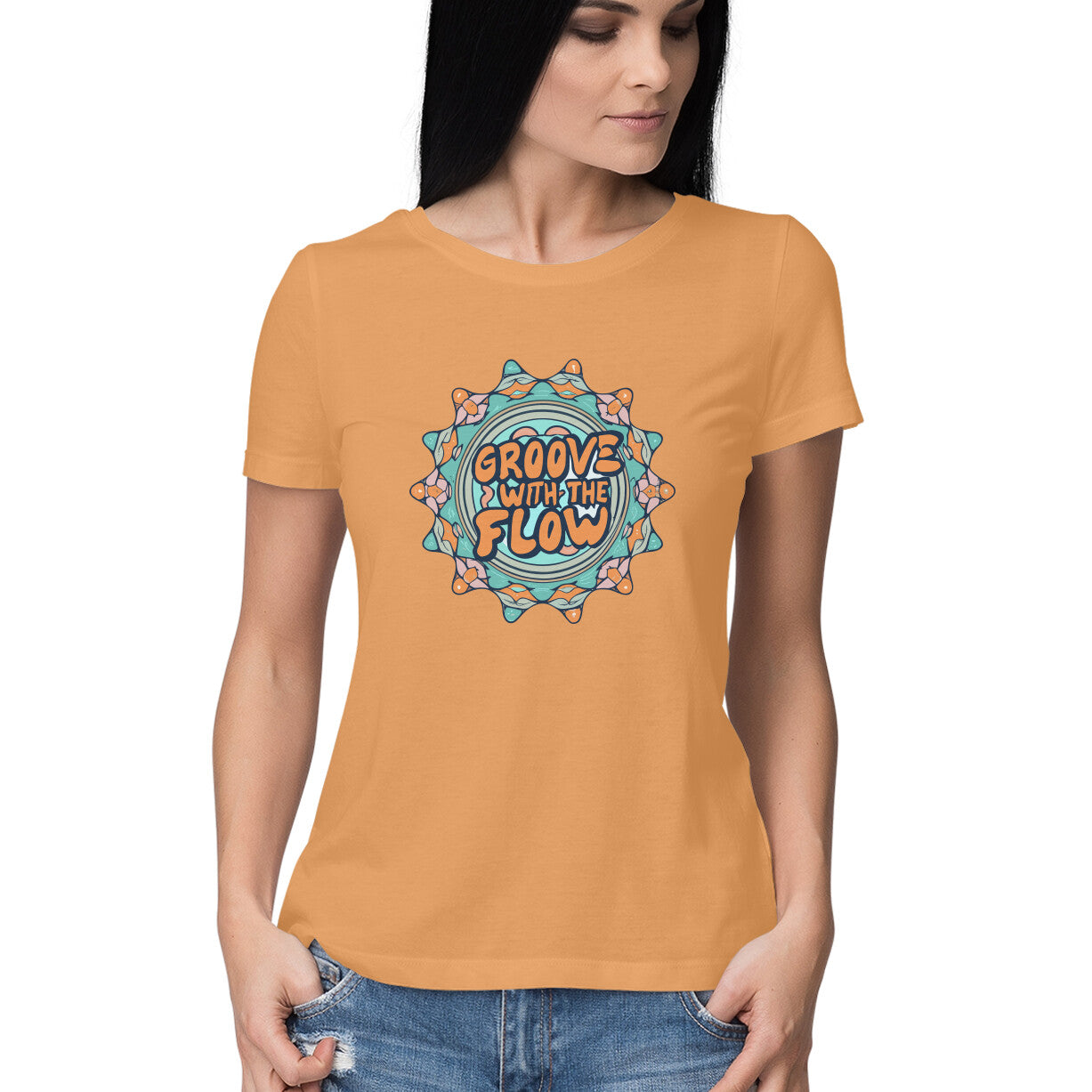 Women's Groove With The Flow Graphics Printed T-Shirt