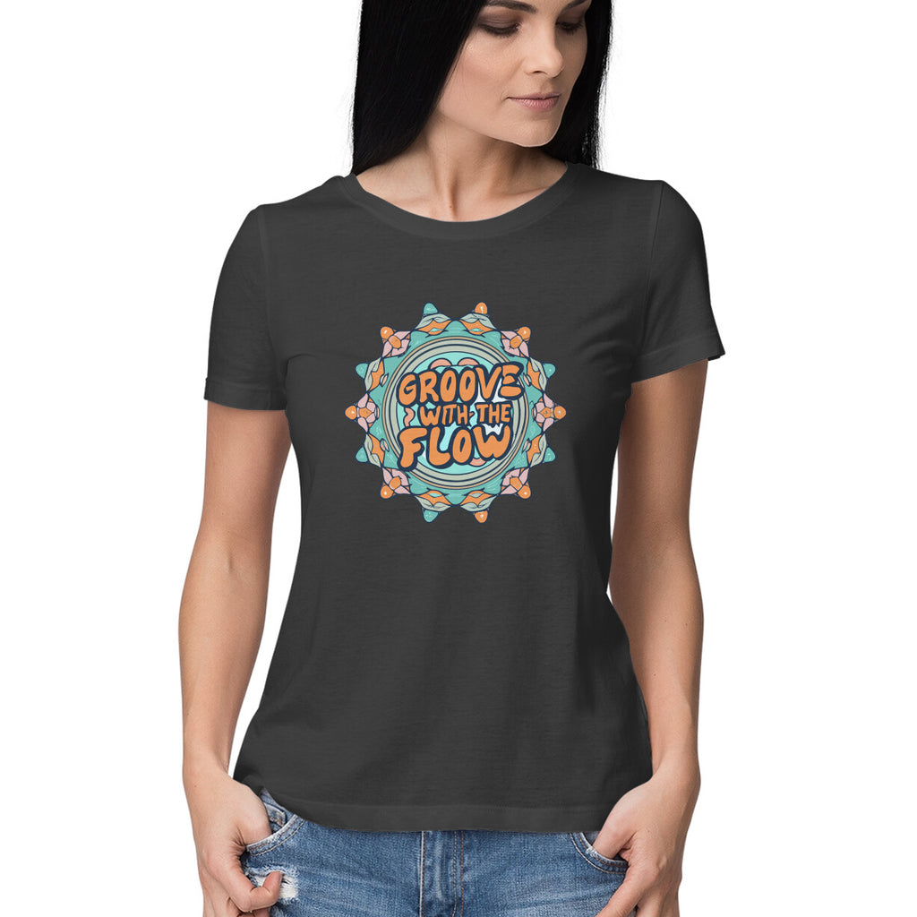 Women's Groove With The Flow Graphics Printed T-Shirt