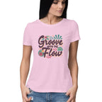 Women's Groovy With The Flow Graphics Printed T-Shirt