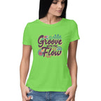 Women's Groovy With The Flow Graphics Printed T-Shirt