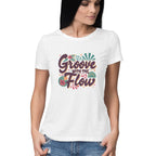 Women's Groovy With The Flow Graphics Printed T-Shirt
