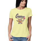 Women's Groove Is In The Heart Graphics Printed T-Shirt