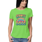 Women's Groovy Daze Graphics Printed T-Shirt