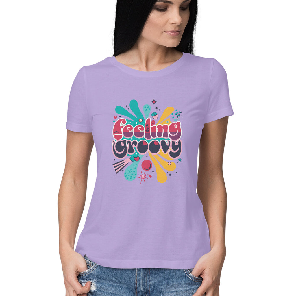 Women's Feeling Groovy Graphics Printed T-Shirt