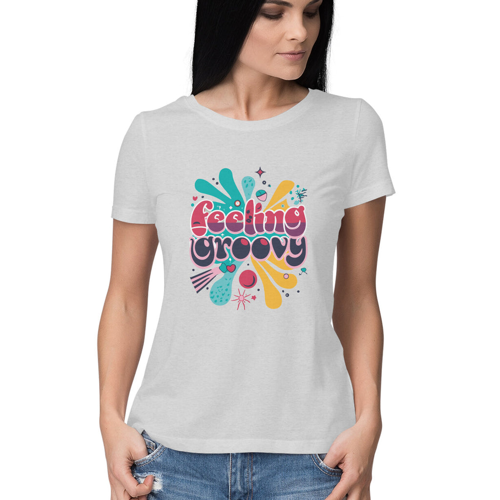 Women's Feeling Groovy Graphics Printed T-Shirt