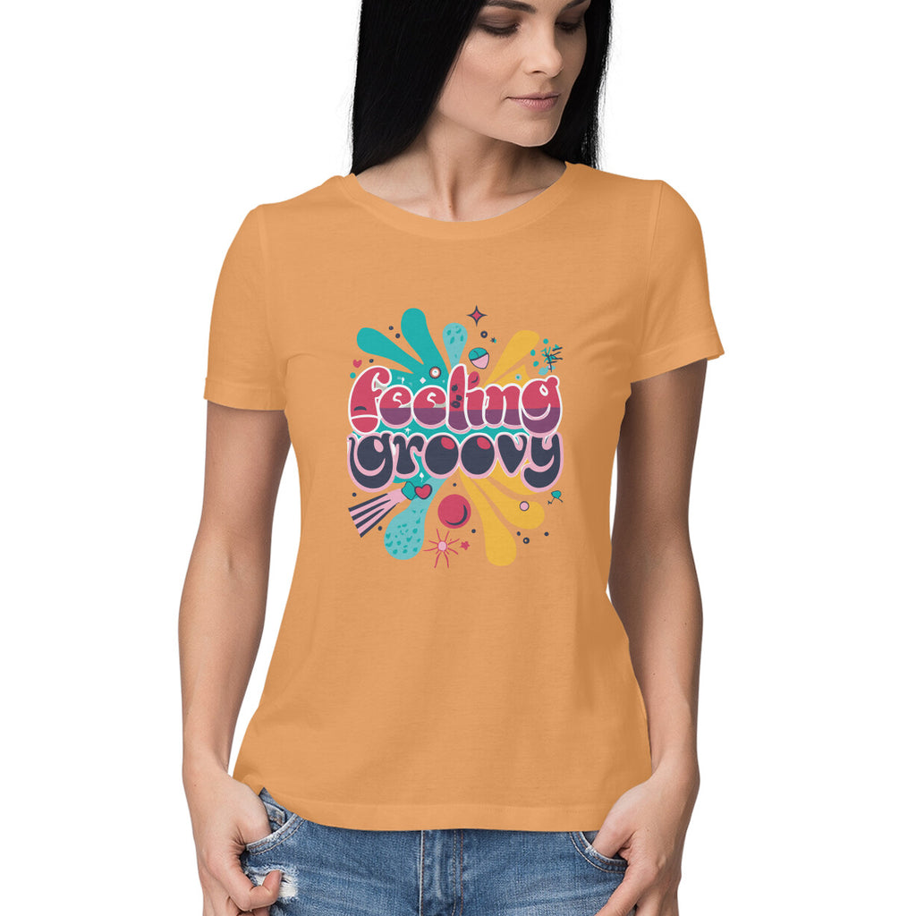 Women's Feeling Groovy Graphics Printed T-Shirt