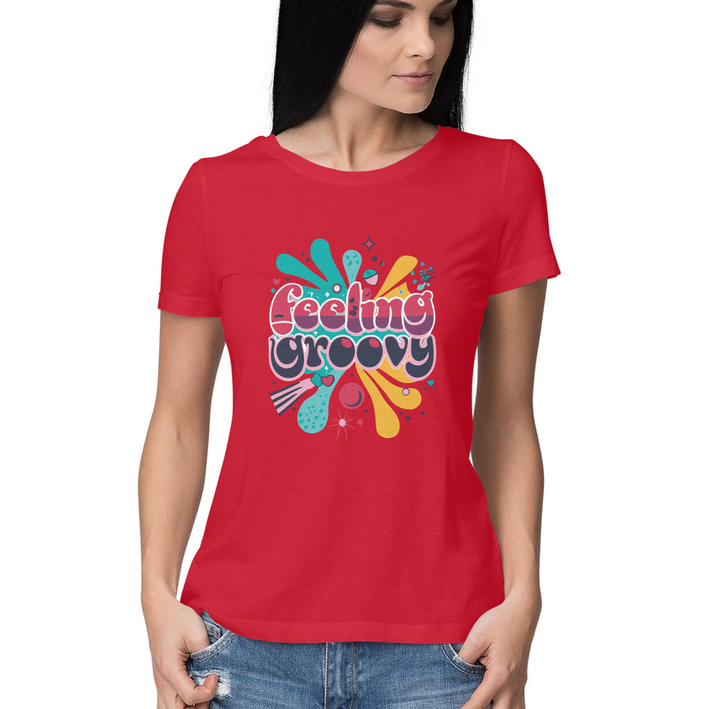 Women's Feeling Groovy Graphics Printed T-Shirt