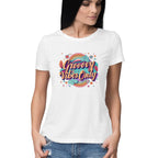 Women's Groovy Vibes Only Graphics Printed T-Shirt
