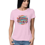 Women's Groovy Vibes Only Graphics Printed T-Shirt