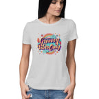 Women's Groovy Vibes Only Graphics Printed T-Shirt