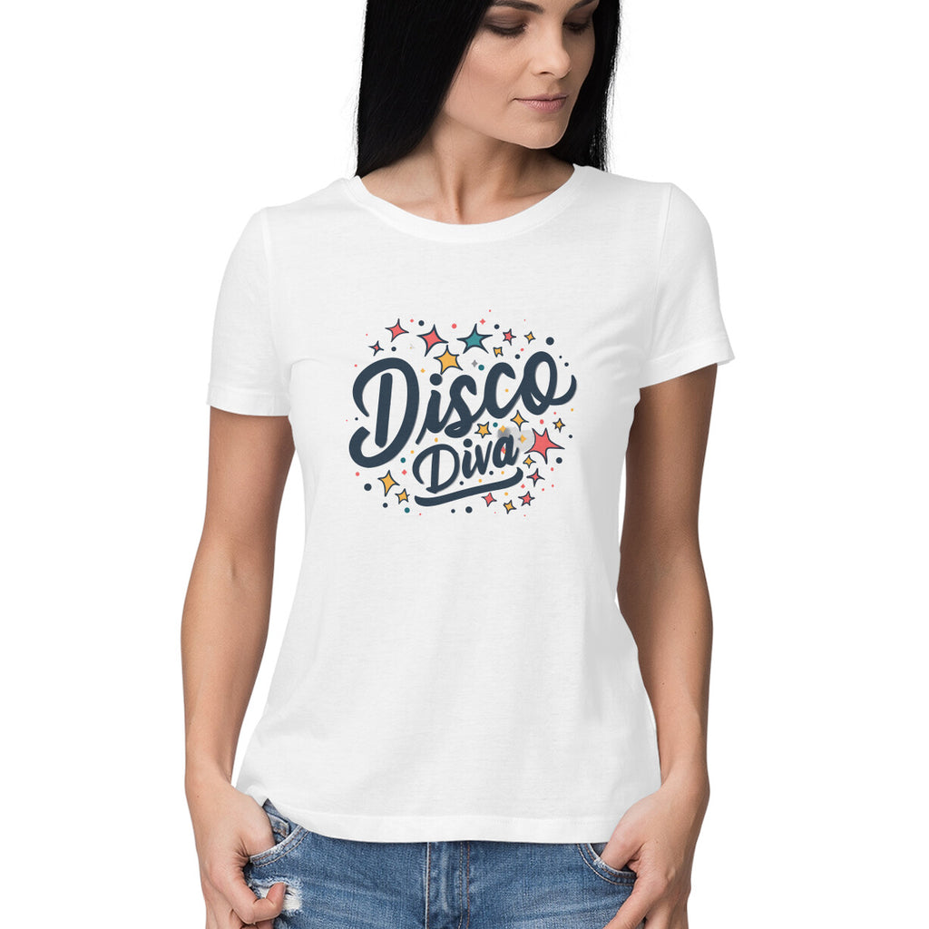 Women's Disco Diva Graphics Printed T-Shirt