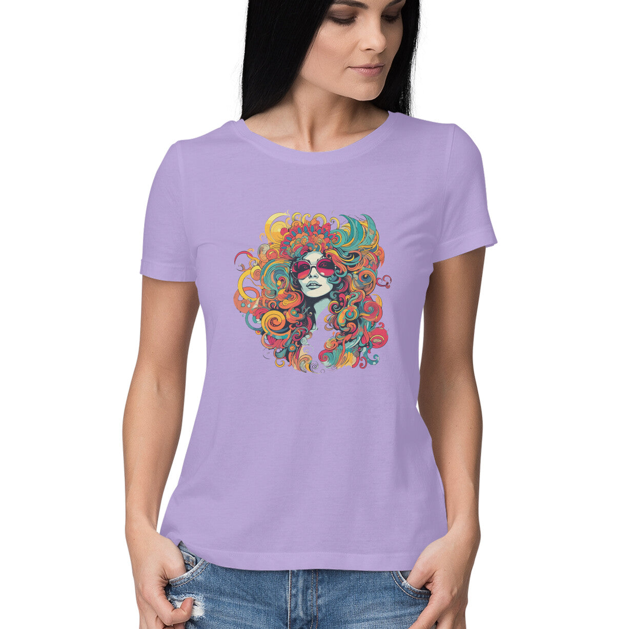 Women's feeling groovy Graphics Printed T-Shirt Secondary image