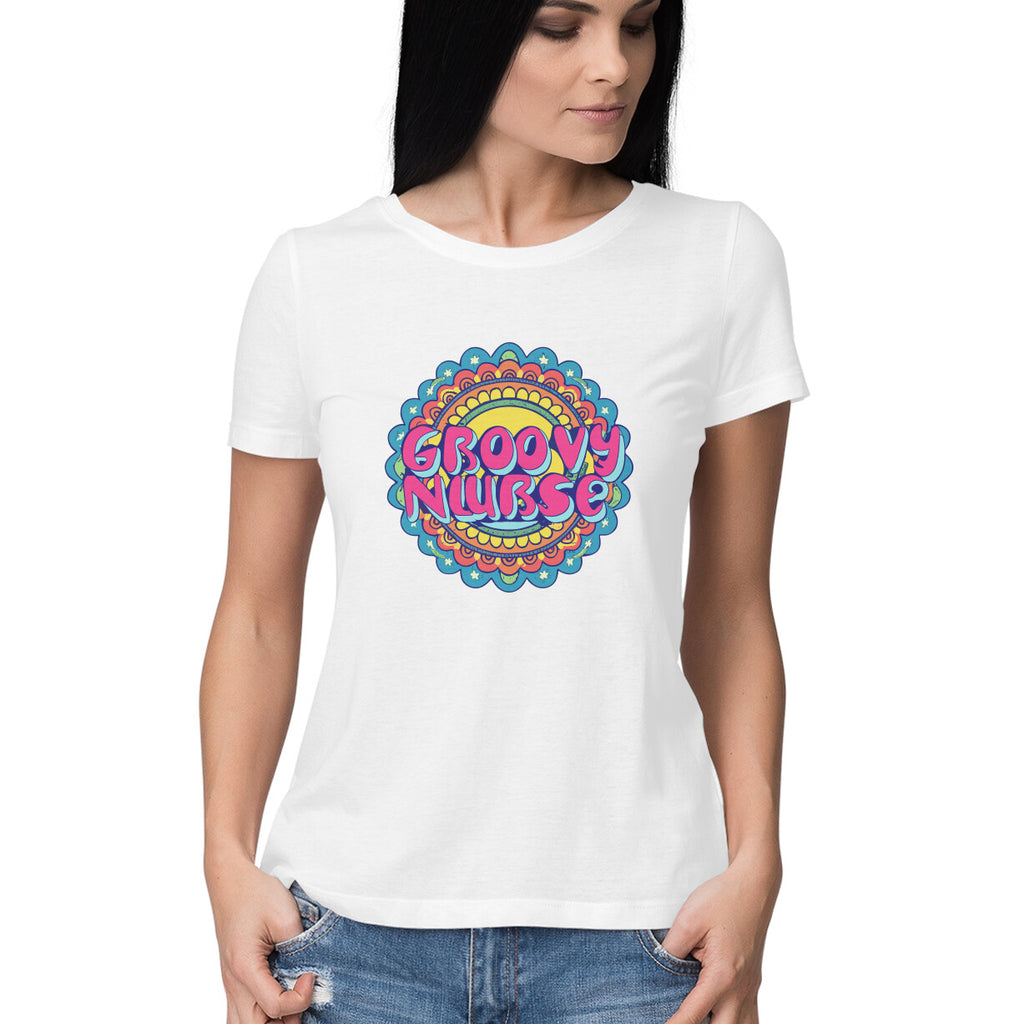 Women's Groovy Graphics Printed T-Shirt