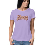 Women's Keep On Grooving Design Printed T-Shirt