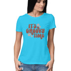 Women's It's Groovy Time Design Printed T-Shirt