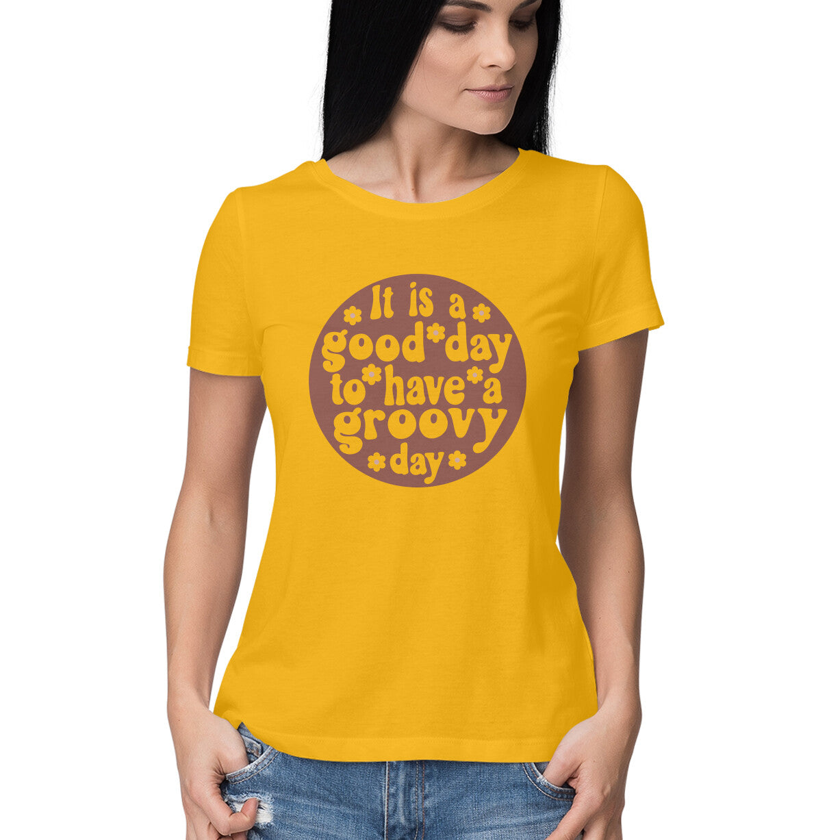 Women's It's a Good Day To Have a Groovy Day Design Printed T-Shirt