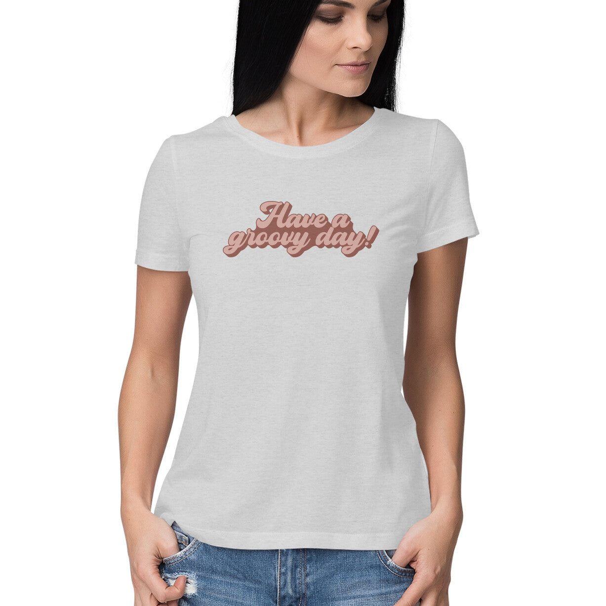 Women's Have A Groovy Day Design Printed T-Shirt Secondary image