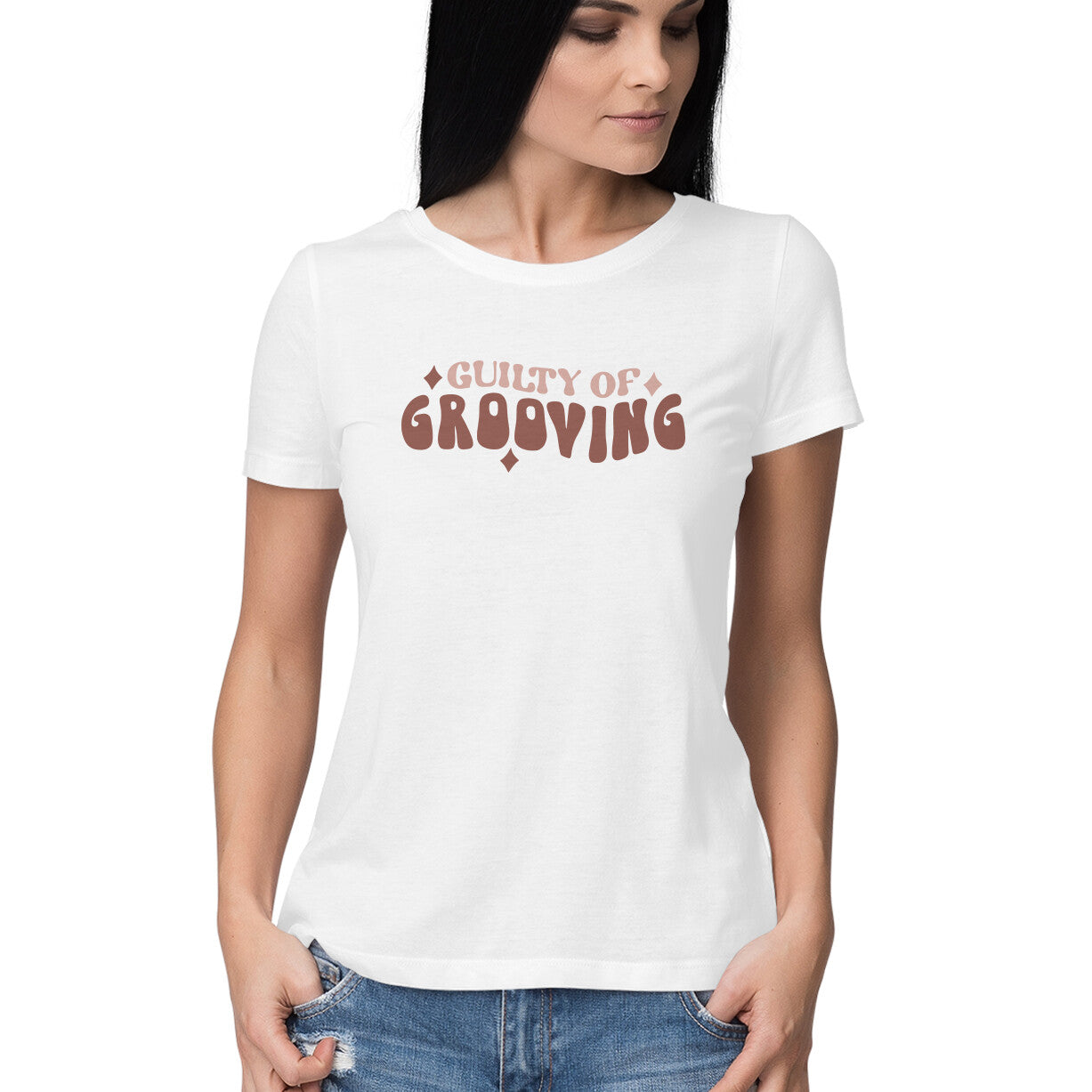 Women's Guilty Of Grooving Design Printed T-Shirt Secondary image