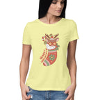 Women's Groovy Christmas Graphics Printed T-Shirt