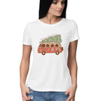 Women's Groovy Christmas Graphics Printed T-Shirt