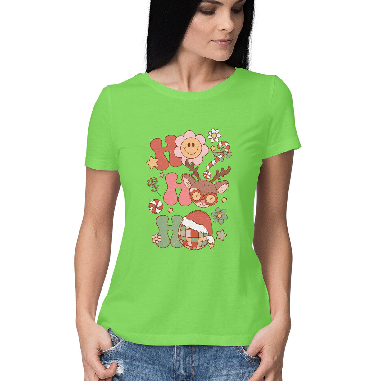 Women's Christmas Graphics Printed T-Shirt
