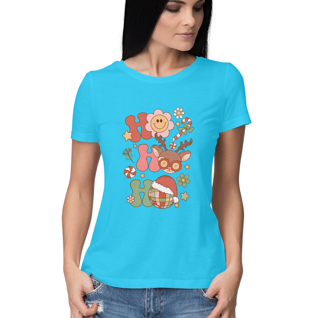 Women's Christmas Graphics Printed T-Shirt
