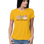 Women's Peace-Love-Santa Graphics Printed T-Shirt