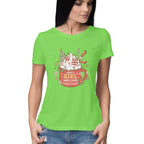 Women's Just A Girl Who loves Christmas Graphics Printed T-Shirt