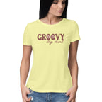 Women's Groovy Days Ahead Design Printed T-Shirt