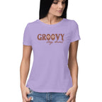 Women's Groovy Days Ahead Design Printed T-Shirt