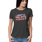Women's Just A Girl With Goals Design Printed T-Shirt