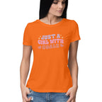 Women's Just A Girl With Goals Design Printed T-Shirt