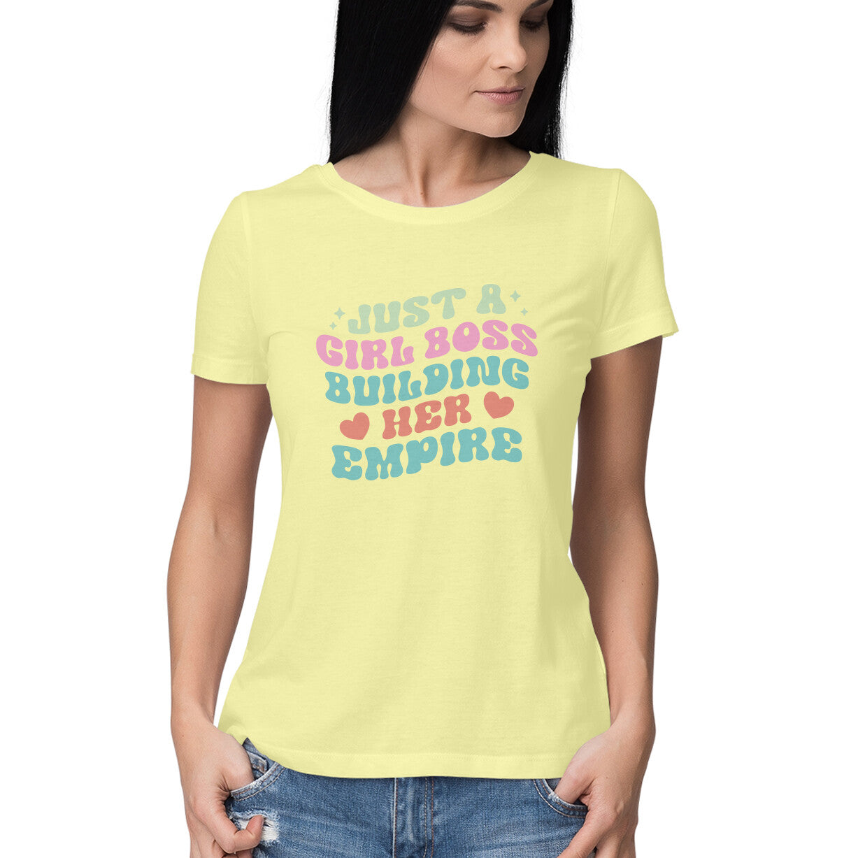 Women's Just A Girl Boss Building Her Empire Design Printed T-Shirt Secondary image