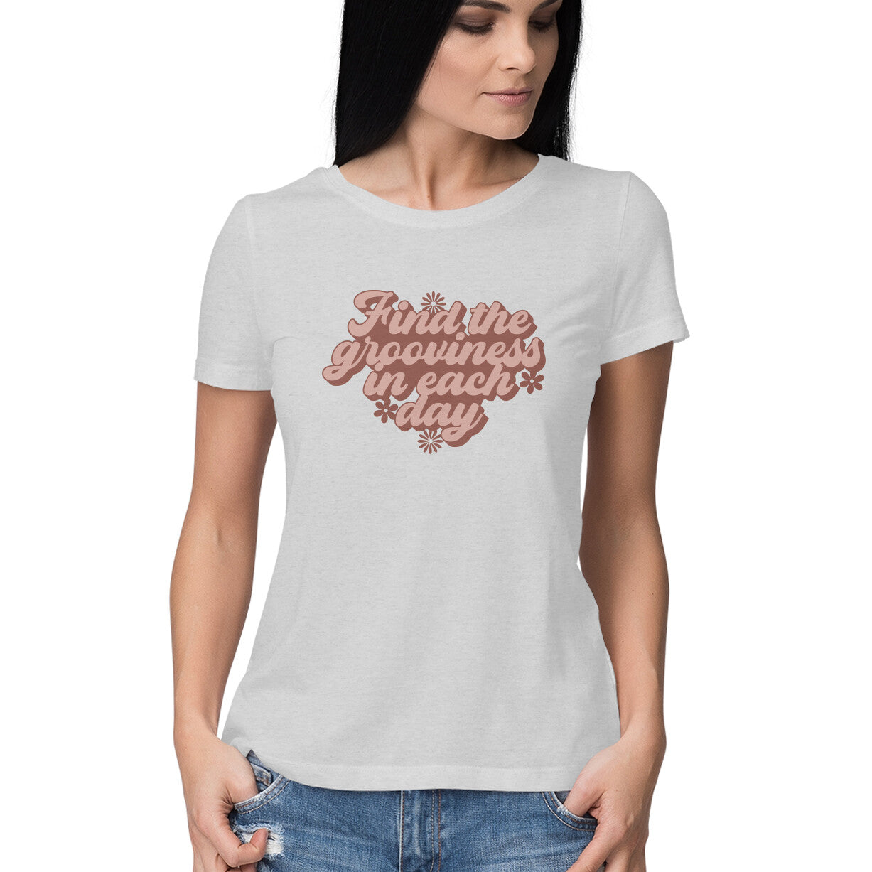 Women's Find The Grooviness in Each Day Design Printed T-Shirt