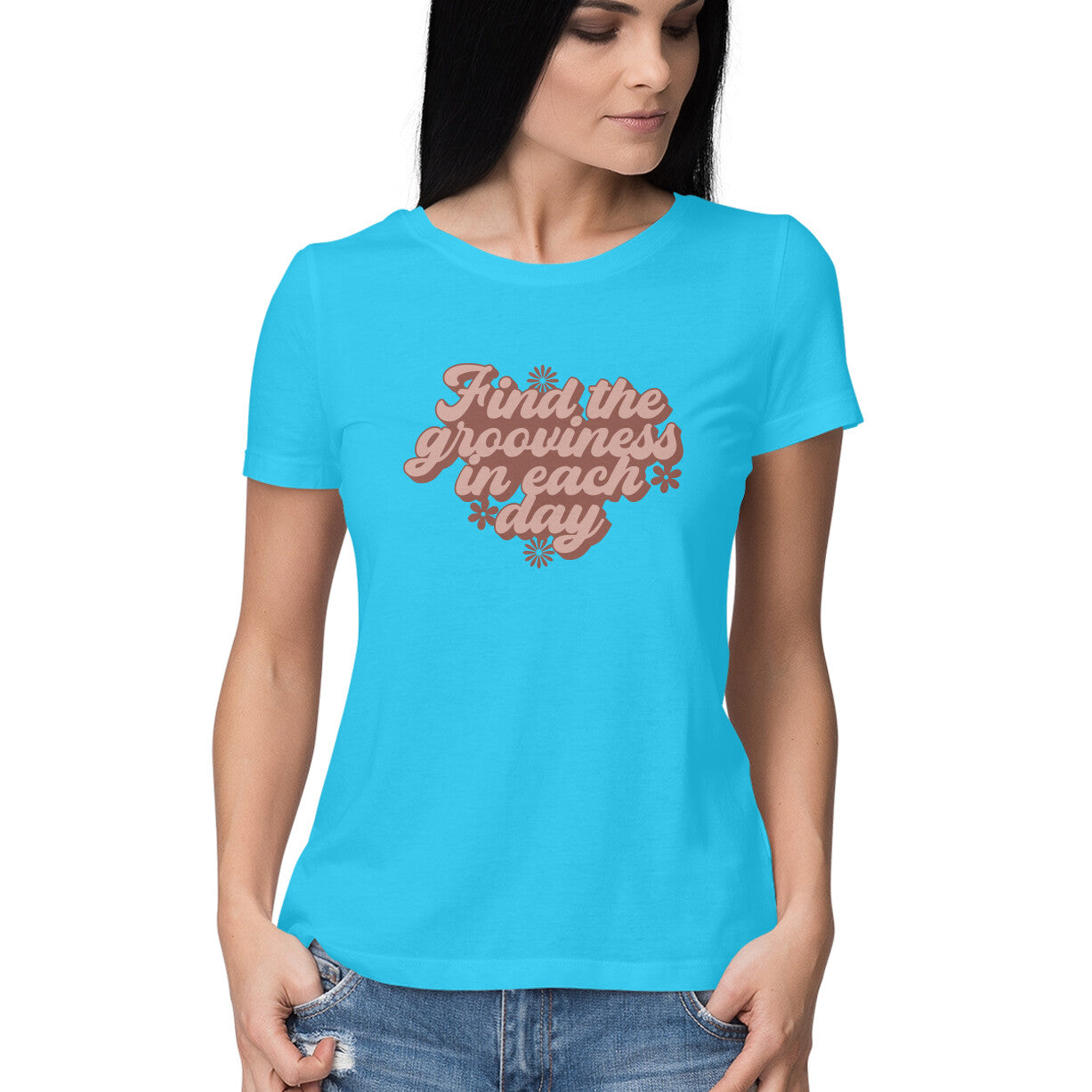 Women's Find The Grooviness in Each Day Design Printed T-Shirt