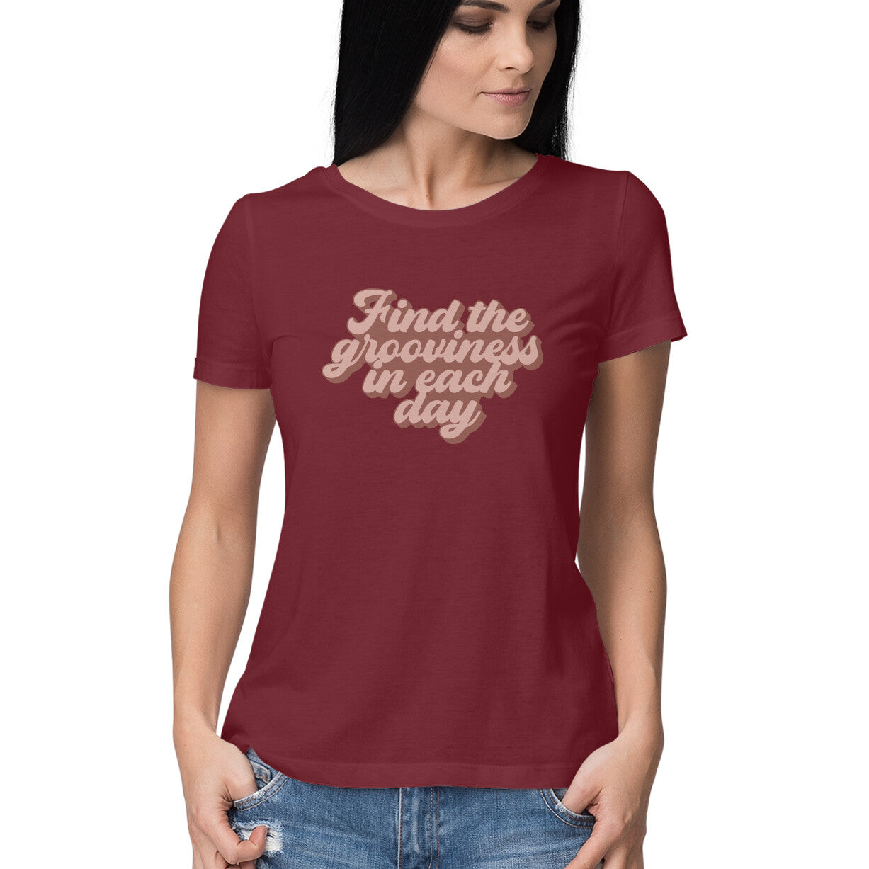 Women's Find The Grooviness in Each Day Design Printed T-Shirt