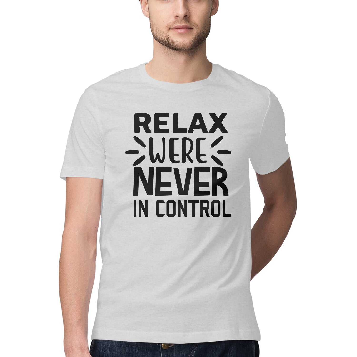 Men's Relax Were Never In Control Design Printed T-Shirt