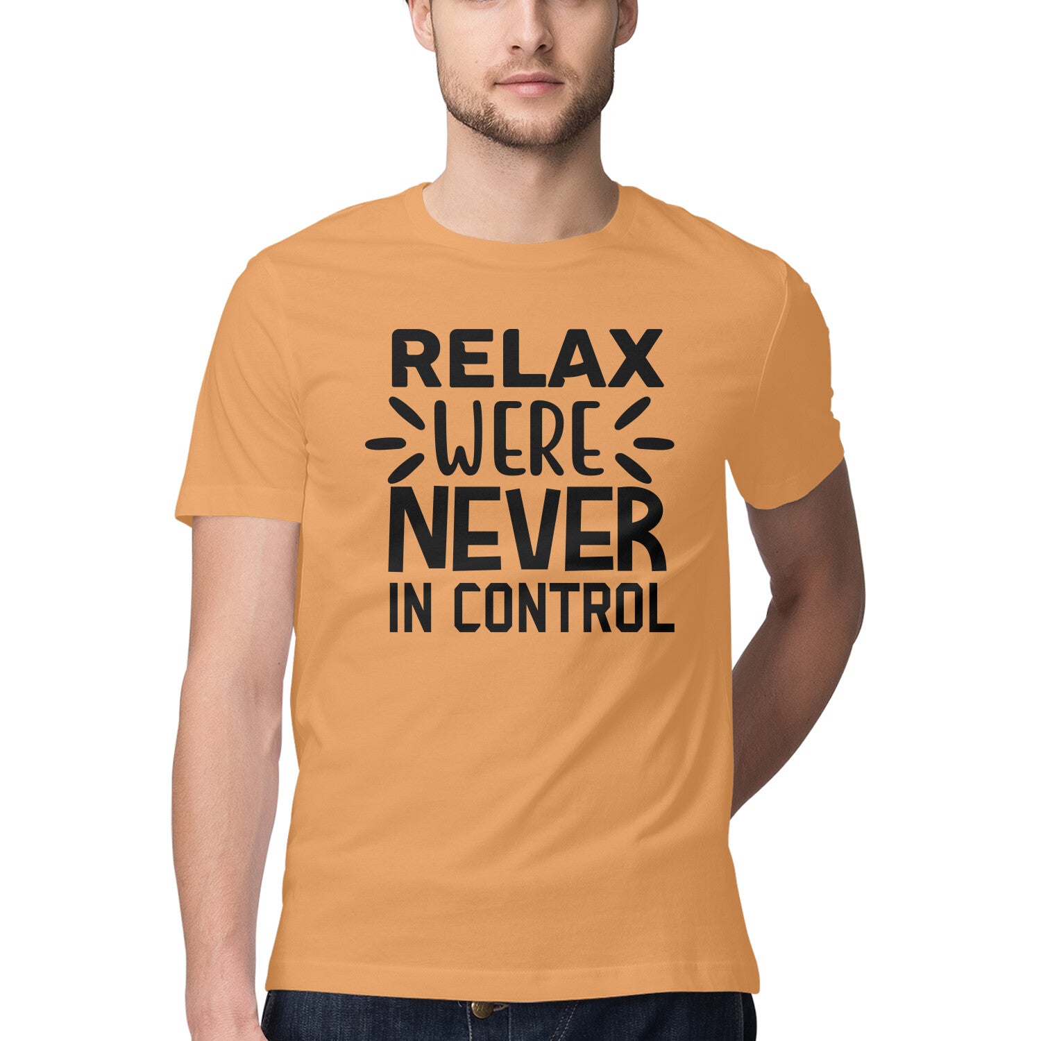 Men's Relax Were Never In Control Design Printed T-Shirt