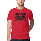 Men's Never Stop Looking Design Printed T-Shirt