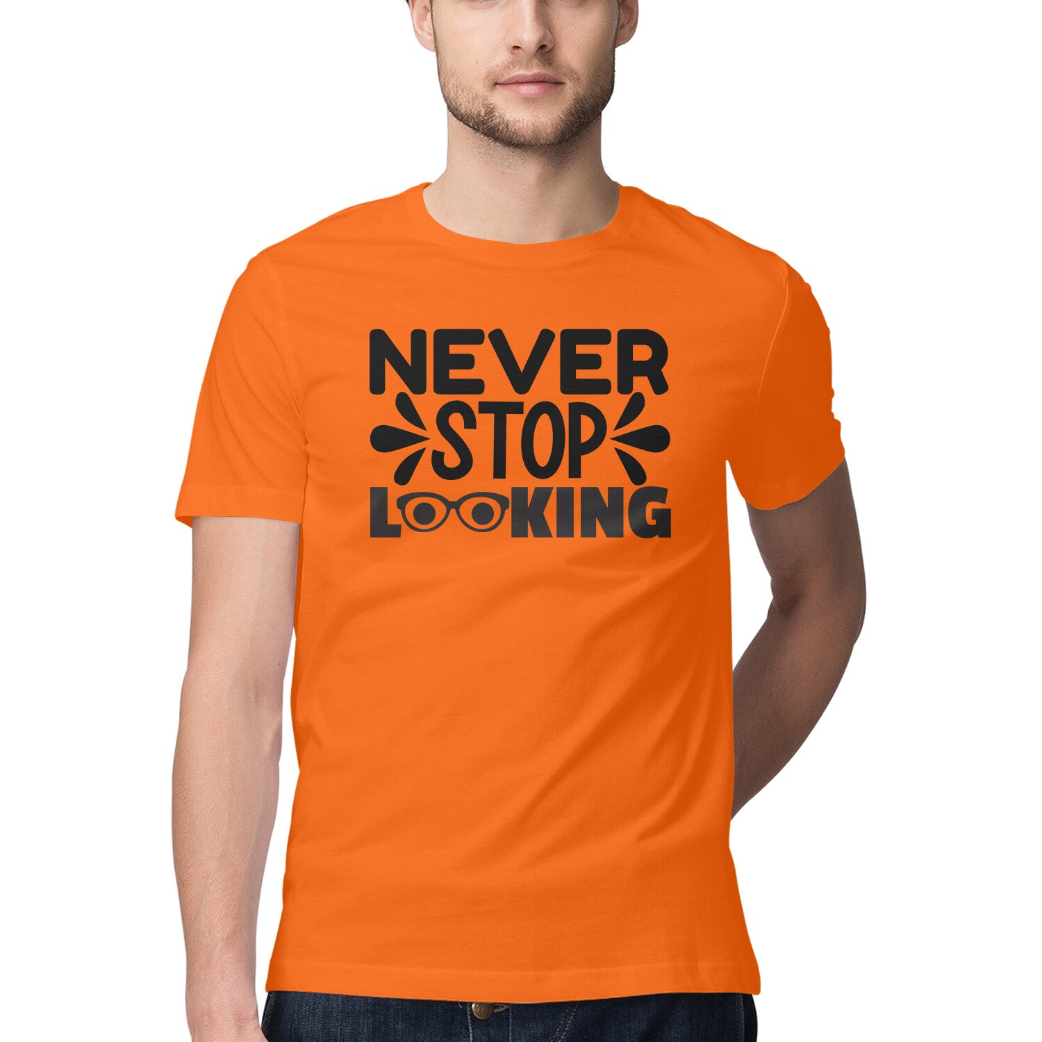 Men's Never Stop Looking Design Printed T-Shirt